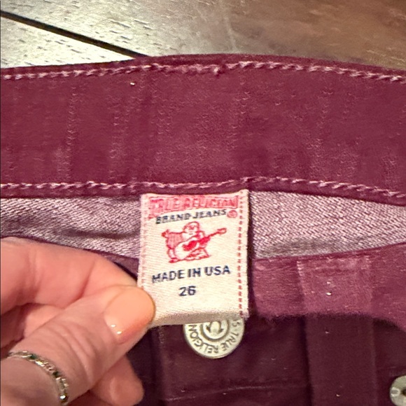 True Religion Women's Purple Flare Jeans - Picture 2 of 3